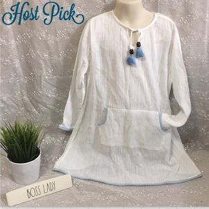Heidi Klein Long Sleeve Pom Pom Dress